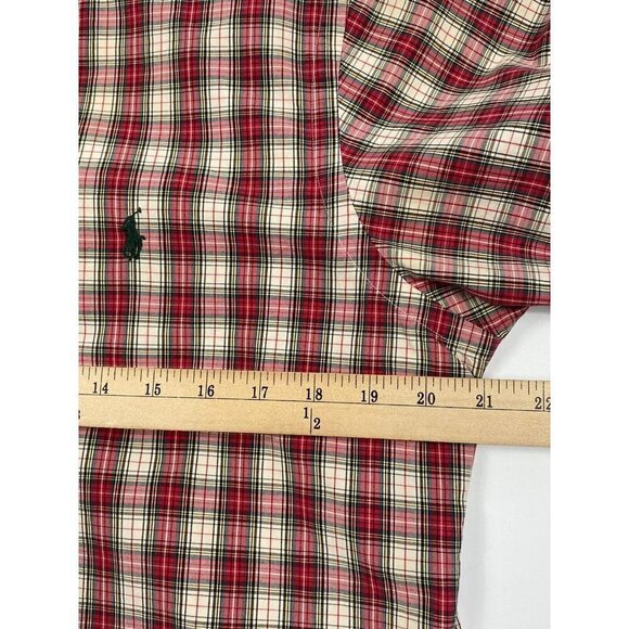 Ralph Lauren Men's Classic Fit Red Plaid Long Sleeve Button Down Shirt Sz 15/M - Picture 7 of 12